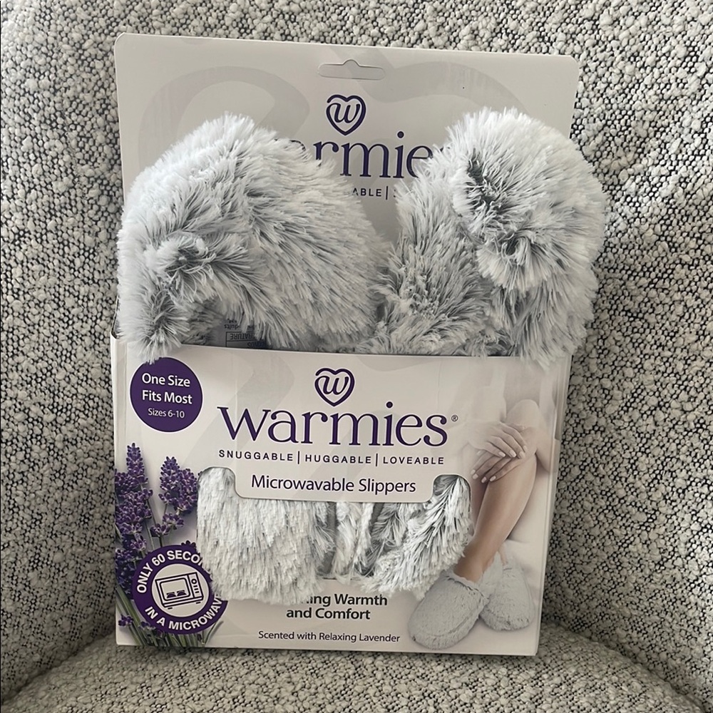 Warmies Gray Microwavable Slippers One Size